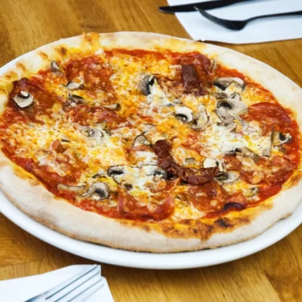 Pepperoni Mushroom Bacon Pizza